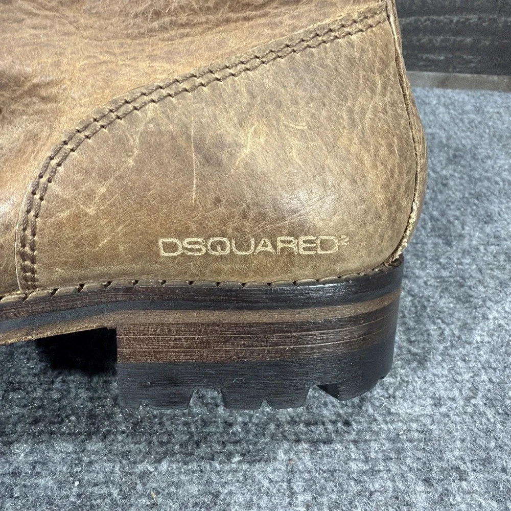 RARE DSQUARED2 Tall Canadian Hiking Boots Leather Archive Maple Leaf Italy 45/12